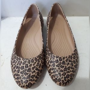 Womens leopard Croc ballet flats